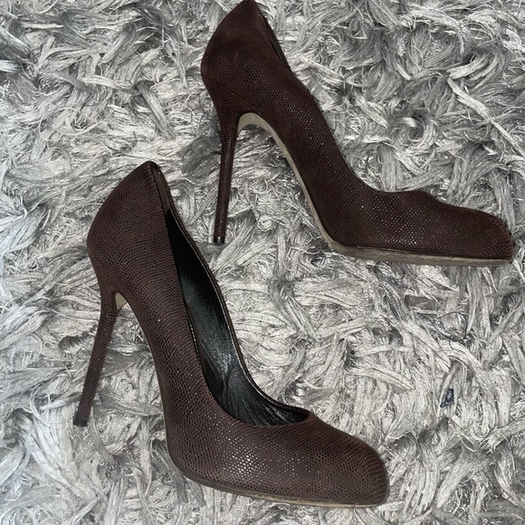Sergio Rossi brown Leather Pumps size women’s 37.5 - Picture 8 of 9